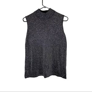 Peter Nygard Sparkly Sleeveless Mock Neck Top LP